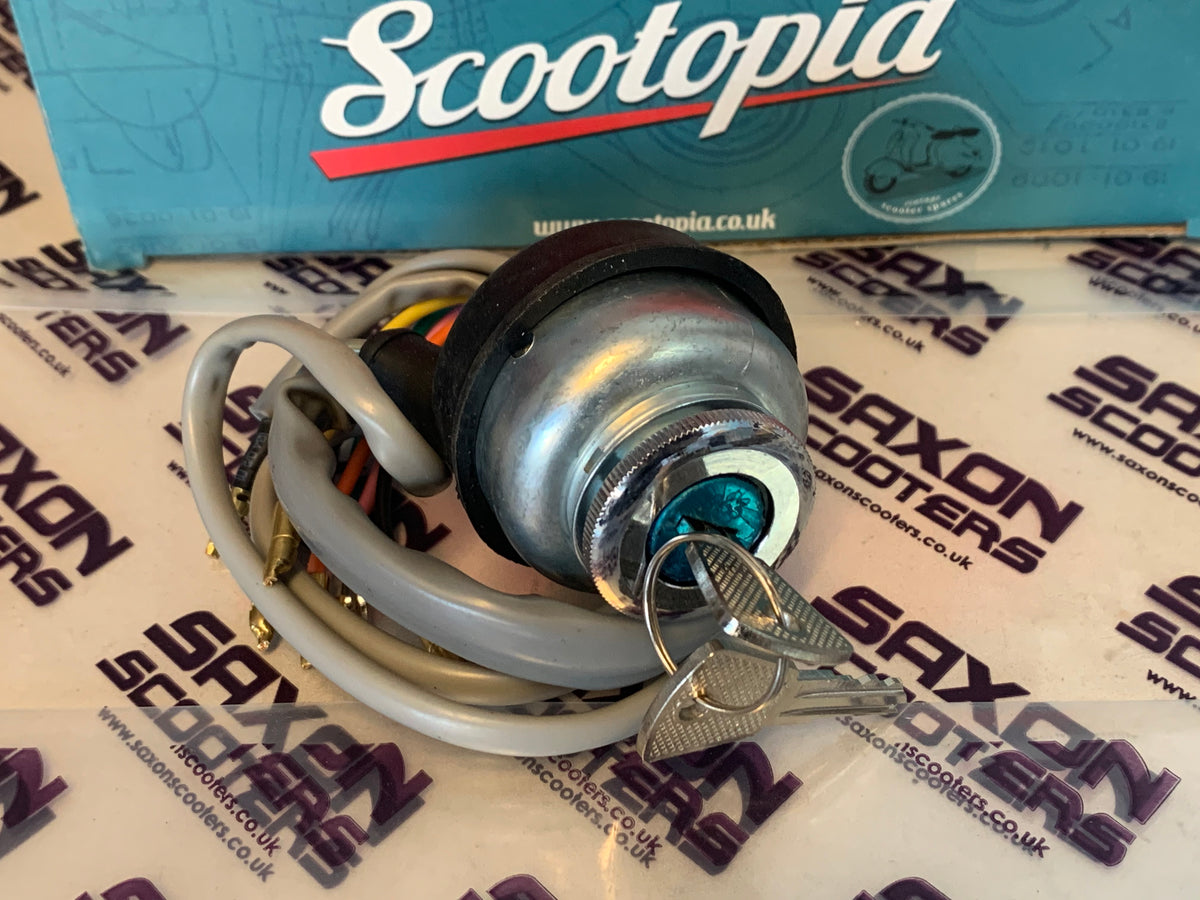 UK Made Ignition Switch Lambretta 12V Ignition Switch With 2 Brass Keys ...